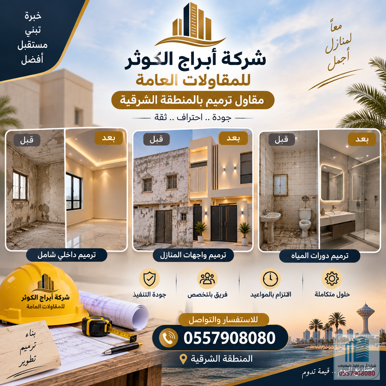 مقاول ترميم بالشرقية - ترميم حمامات ومطابخ قبل وبعد